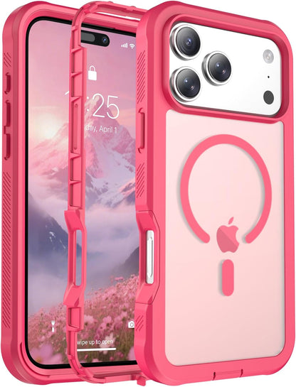 Magnetic for iPhone 14 Case, [Compatible with MagSafe][Military Grade Drop Protection][Heavy Duty Protection][Non-Slip][Shockproof] 2-Layer Durable Bumper Phone Case 6.1&