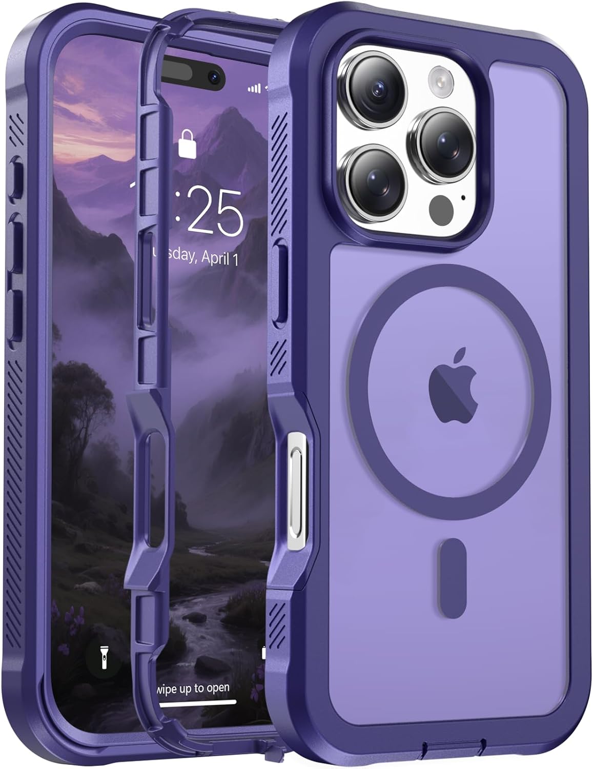 Magnetic for iPhone 14 Case, [Compatible with MagSafe][Military Grade Drop Protection][Heavy Duty Protection][Non-Slip][Shockproof] 2-Layer Durable Bumper Phone Case 6.1&