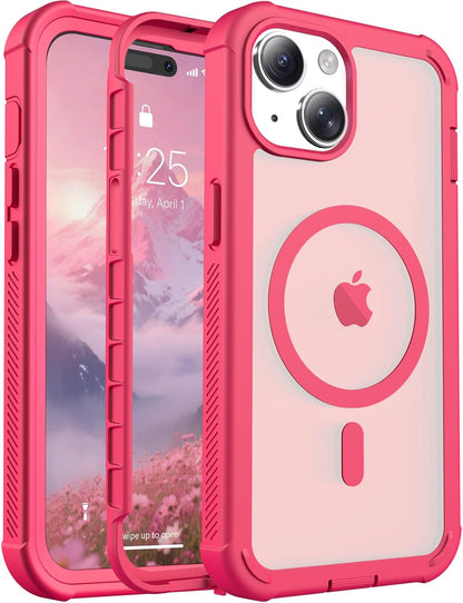 Magnetic for iPhone 14 Case, [Compatible with MagSafe][Military Grade Drop Protection][Heavy Duty Protection][Non-Slip][Shockproof] 2-Layer Durable Bumper Phone Case 6.1&