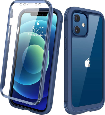 Diaclara Designed for iPhone 15 Case, Full Body Rugged Case with Built-in Touch Sensitive Anti-Scratch Screen Protector, with Camera Lens Protector for iPhone 15 6.1" (Wave Blue)