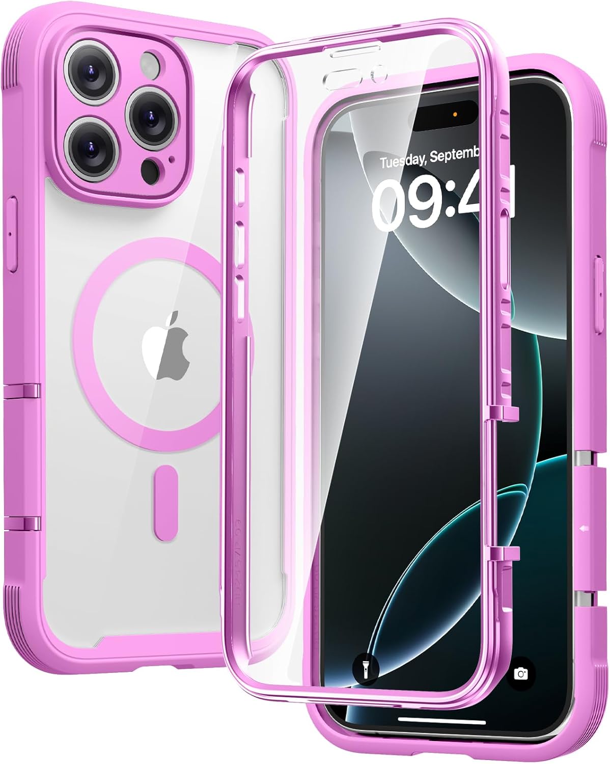Diaclara Designed for iPhone 15 Case, Full Body Rugged Case with Built-in Touch Sensitive Anti-Scratch Screen Protector, with Camera Lens Protector for iPhone 15 6.1" (Wave Blue)