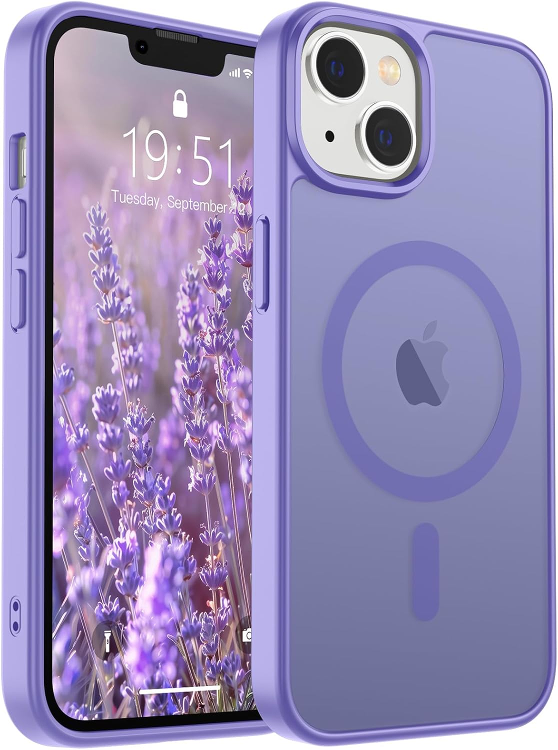 SUPFINE Magnetic for iPhone 14 Case &amp; iPhone 13 Case (Compatible with MagSafe)(Military Grade Drop Protection) Translucent Matte Shockproof Phone Cover,Black