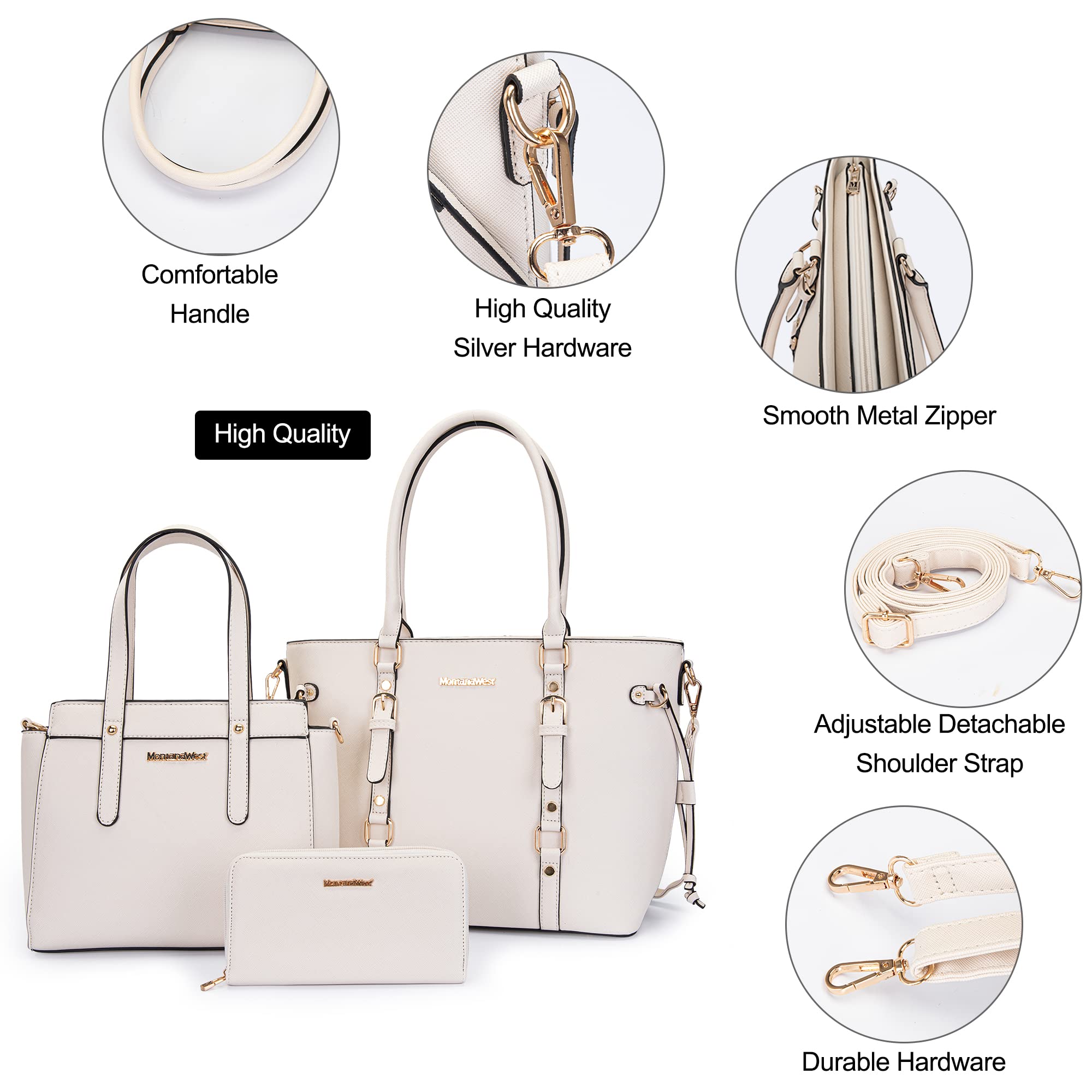 Montana West 3PCS Purses for Women Tote Bag and Wallet Set Shoulder Satchel Handbags