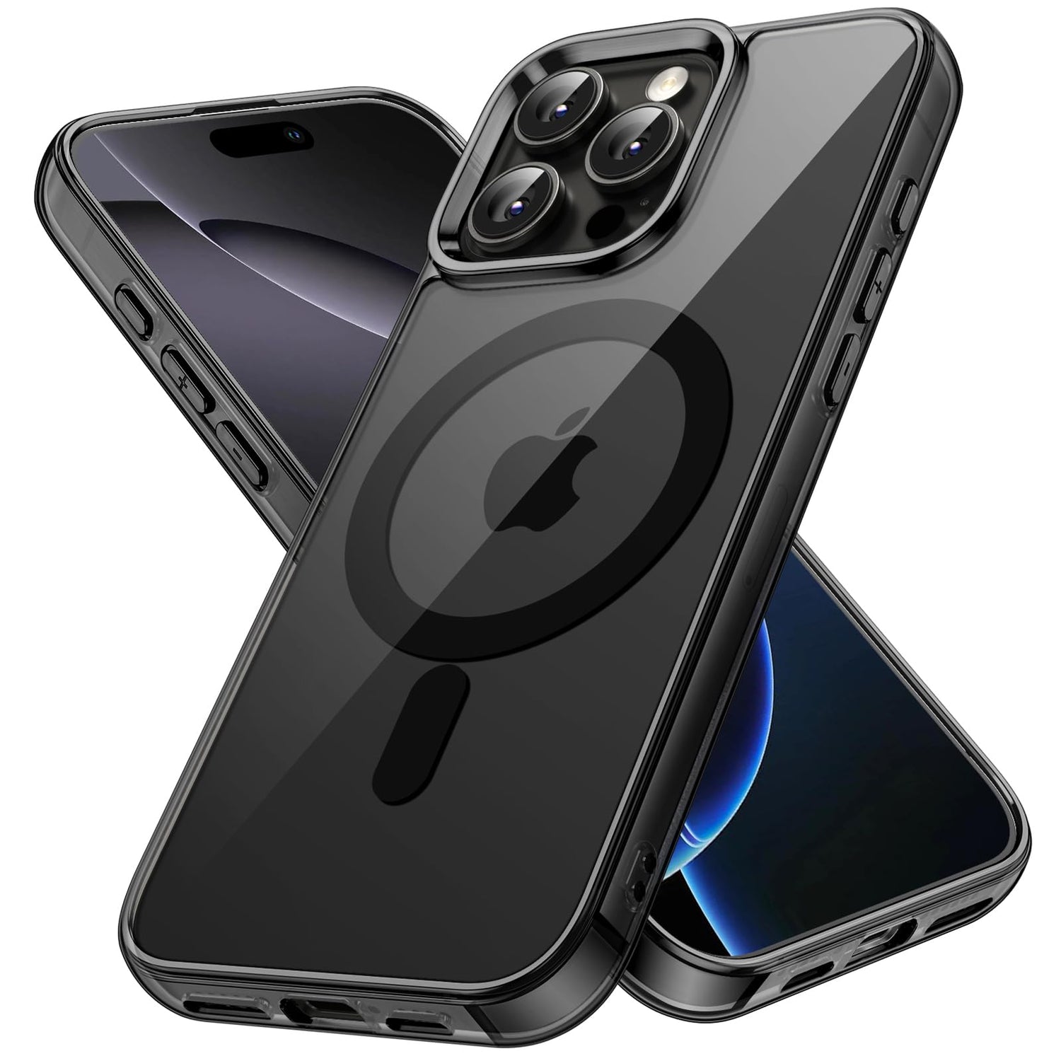 premium aplus module features iPhone with clear case showcasing MagSafe compatibility and sleek design.