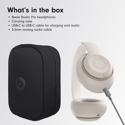 Beats Studio Pro-Premium Wireless Over-Ear Headphones- Up to 40-Hour Battery Life, Active Noise Cancelling, USB-C Lossless Audio, Apple &amp; Android Compatible- Sandstone