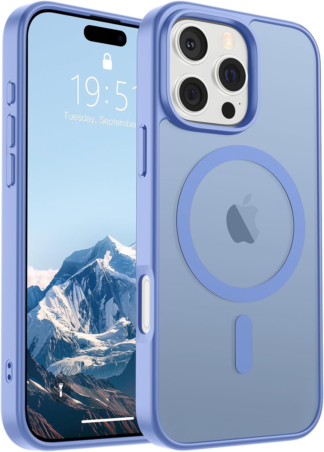 SUPFINE Magnetic for iPhone 14 Case &amp; iPhone 13 Case (Compatible with MagSafe)(Military Grade Drop Protection) Translucent Matte Shockproof Phone Cover,Black