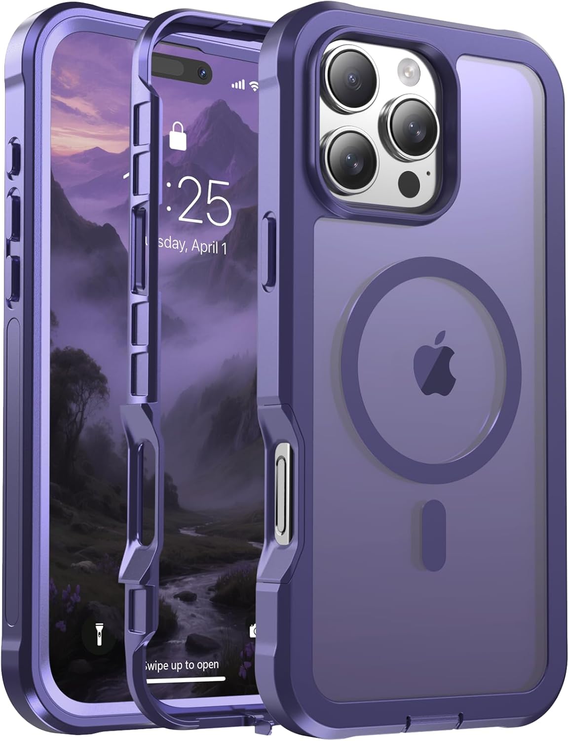 Magnetic for iPhone 14 Case, [Compatible with MagSafe][Military Grade Drop Protection][Heavy Duty Protection][Non-Slip][Shockproof] 2-Layer Durable Bumper Phone Case 6.1&