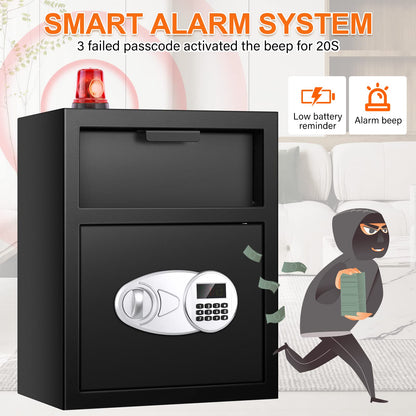 5.8 CU FT Extra Large Drop Safe for Business, Anti-Theft Money Drop Slot Safes with Digital Keypad and Spare Keys, Heavy Duty Depository Safe for Home Office Retail Store Business Mail Church