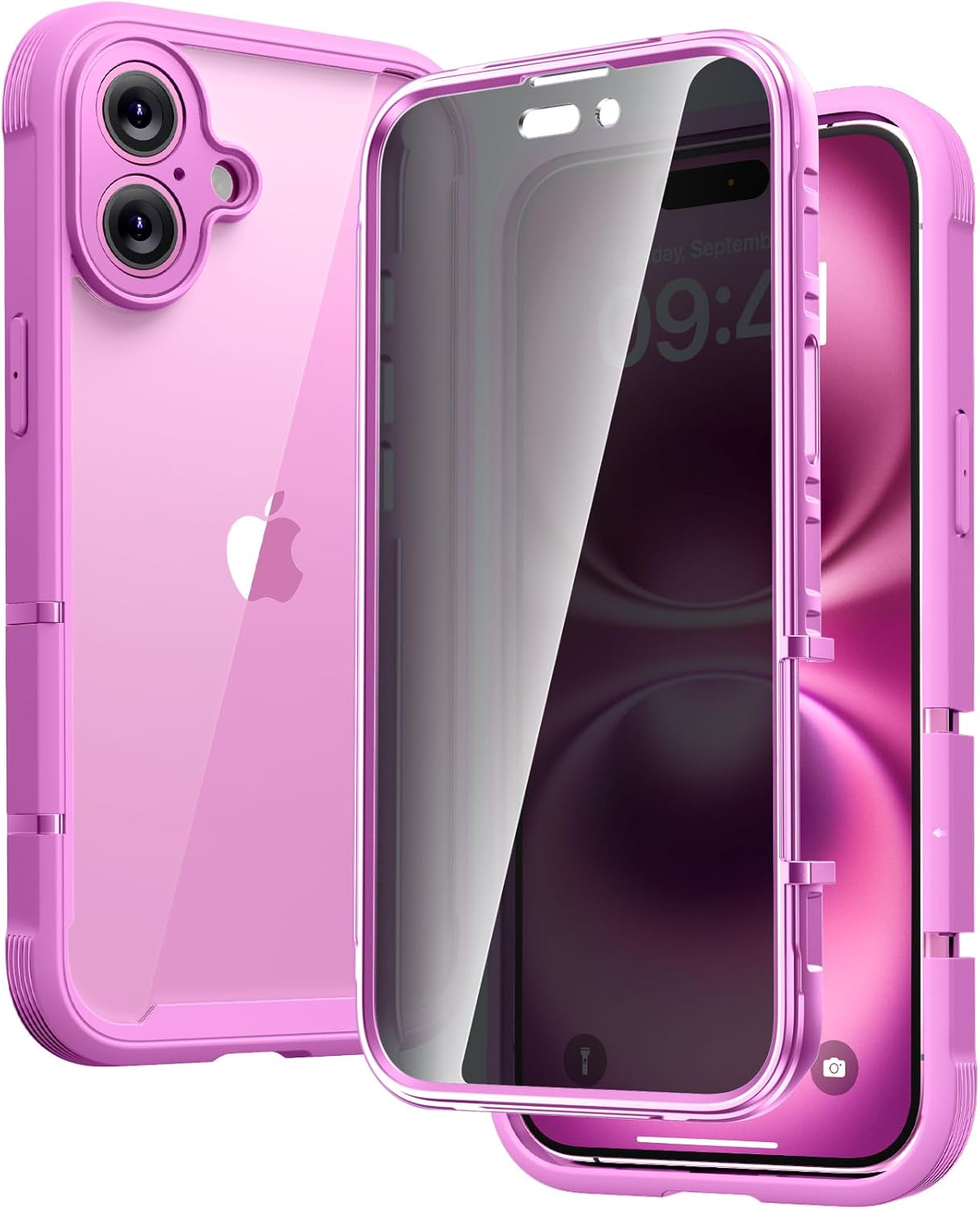 Diaclara Designed for iPhone 15 Case, Full Body Rugged Case with Built-in Touch Sensitive Anti-Scratch Screen Protector, with Camera Lens Protector for iPhone 15 6.1" (Wave Blue)