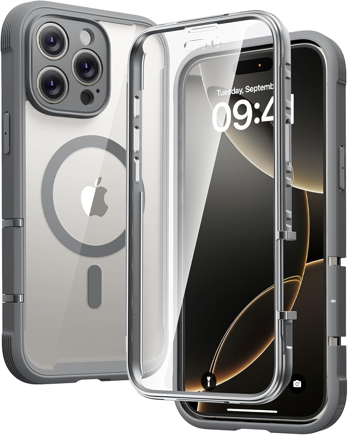 Diaclara Designed for iPhone 15 Case, Full Body Rugged Case with Built-in Touch Sensitive Anti-Scratch Screen Protector, with Camera Lens Protector for iPhone 15 6.1" (Wave Blue)