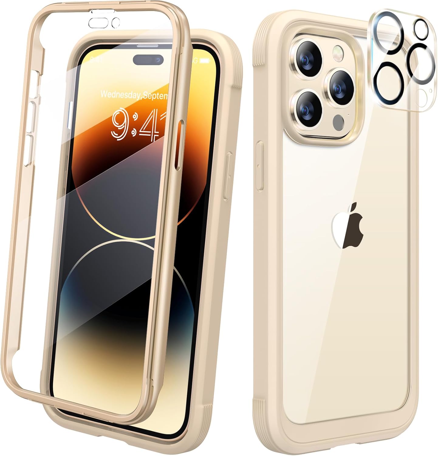 Diaclara Designed for iPhone 15 Case, Full Body Rugged Case with Built-in Touch Sensitive Anti-Scratch Screen Protector, with Camera Lens Protector for iPhone 15 6.1" (Wave Blue)