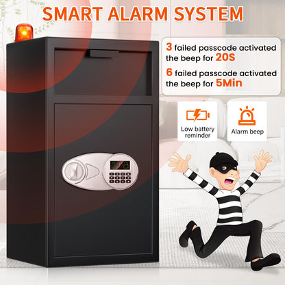 5.8 CU FT Extra Large Drop Safe for Business, Anti-Theft Money Drop Slot Safes with Digital Keypad and Spare Keys, Heavy Duty Depository Safe for Home Office Retail Store Business Mail Church