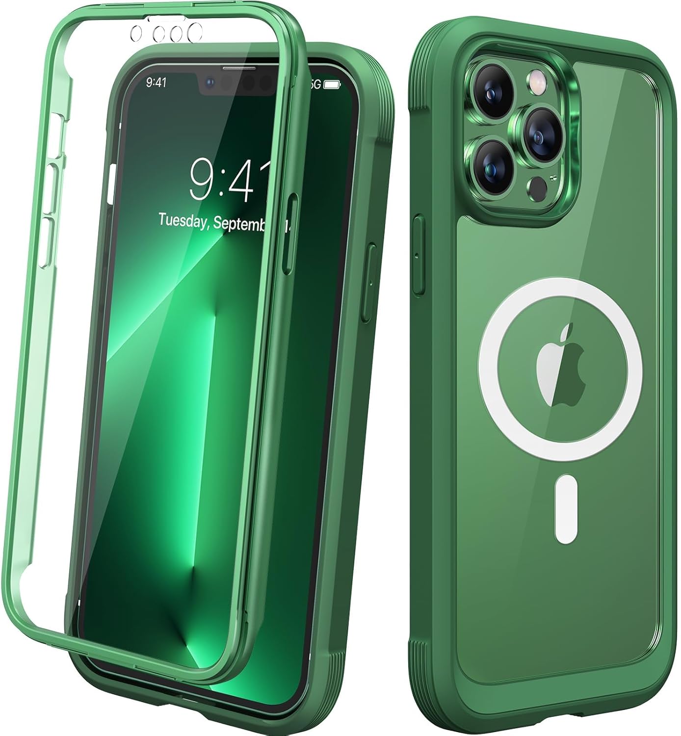 Diaclara Designed for iPhone 15 Case, Full Body Rugged Case with Built-in Touch Sensitive Anti-Scratch Screen Protector, with Camera Lens Protector for iPhone 15 6.1" (Wave Blue)