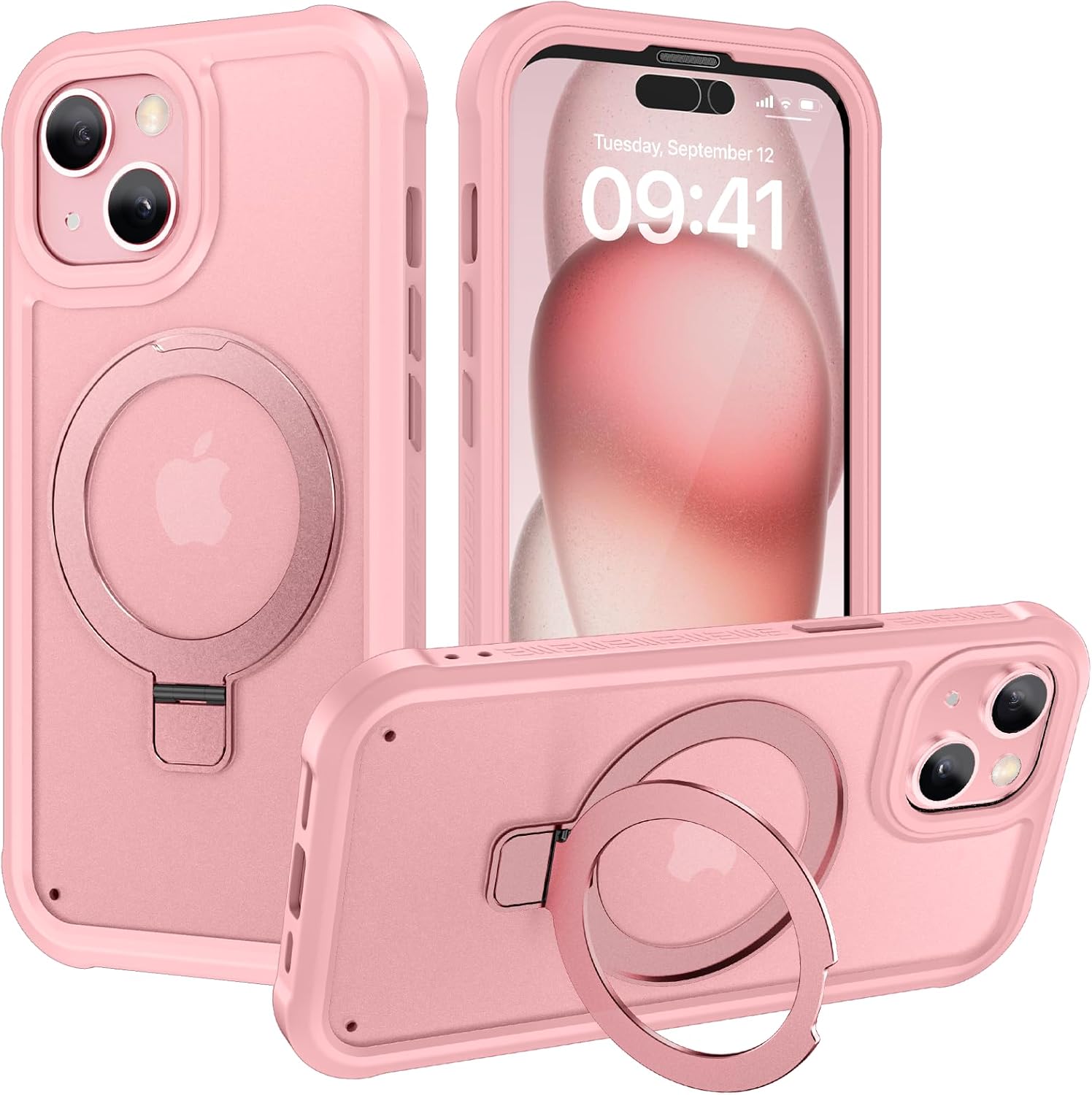 Diaclara Designed for iPhone 15 Case, Full Body Rugged Case with Built-in Touch Sensitive Anti-Scratch Screen Protector, with Camera Lens Protector for iPhone 15 6.1" (Wave Blue)