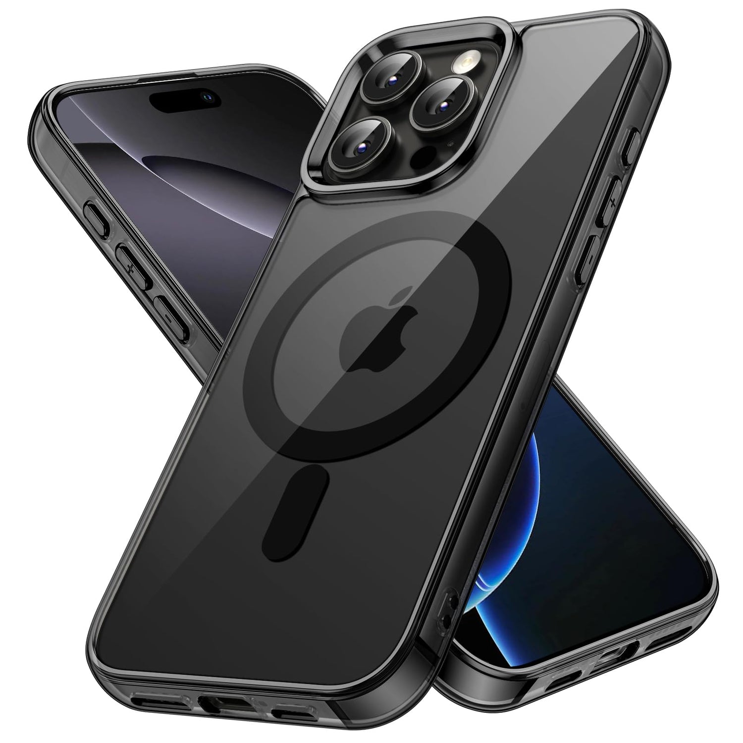 premium aplus module features iPhone with clear case showcasing MagSafe compatibility and sleek design.