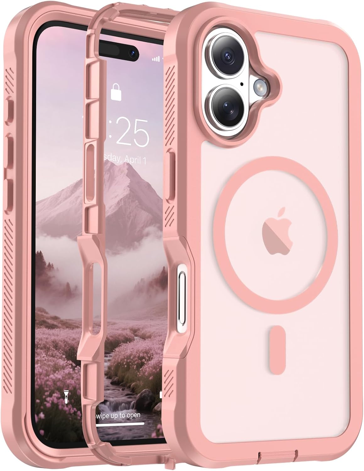 Magnetic for iPhone 14 Case, [Compatible with MagSafe][Military Grade Drop Protection][Heavy Duty Protection][Non-Slip][Shockproof] 2-Layer Durable Bumper Phone Case 6.1&