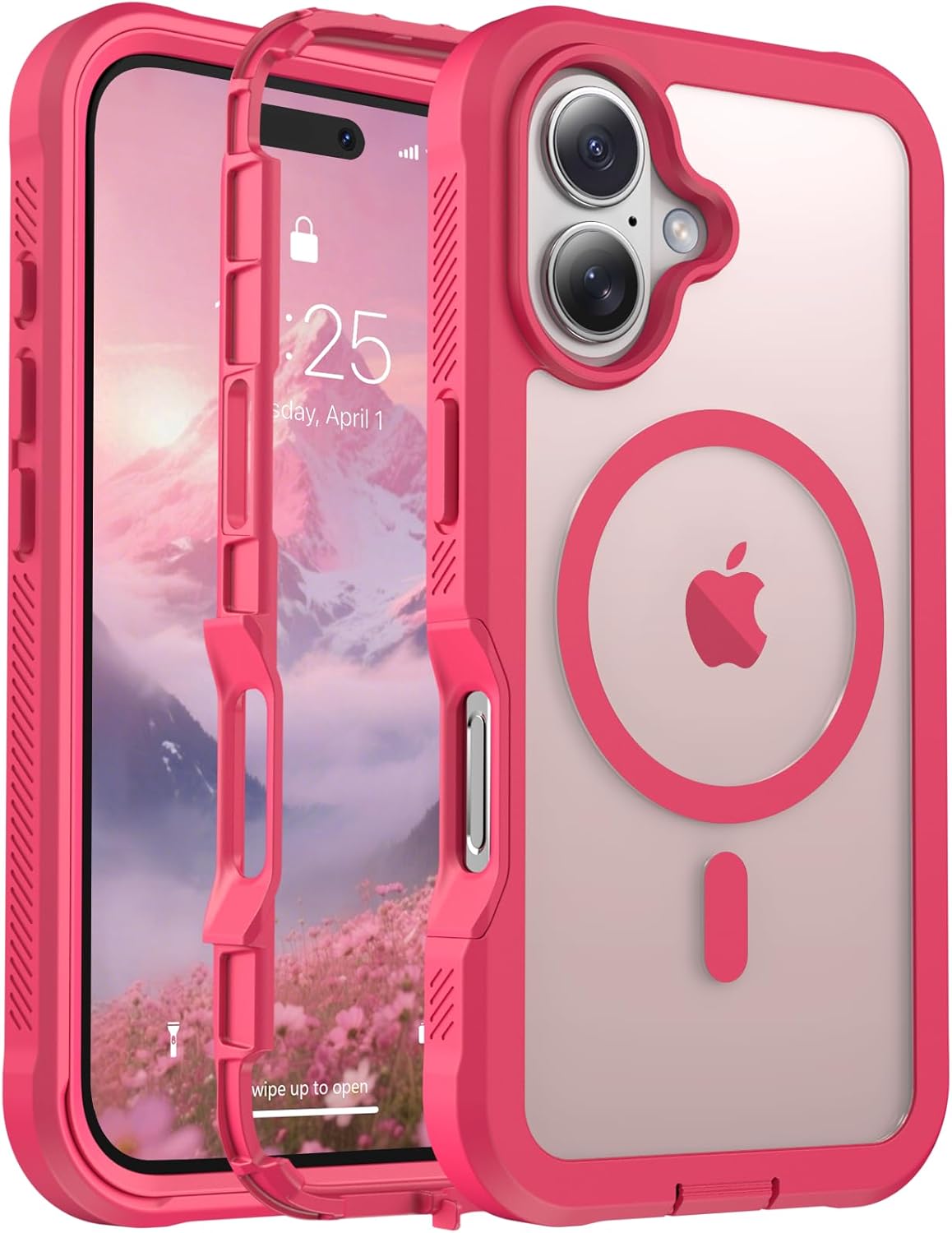 Magnetic for iPhone 14 Case, [Compatible with MagSafe][Military Grade Drop Protection][Heavy Duty Protection][Non-Slip][Shockproof] 2-Layer Durable Bumper Phone Case 6.1&
