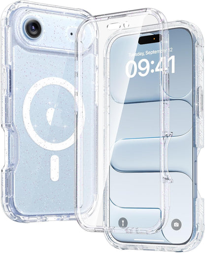 Diaclara Designed for iPhone 15 Case, Full Body Rugged Case with Built-in Touch Sensitive Anti-Scratch Screen Protector, with Camera Lens Protector for iPhone 15 6.1" (Wave Blue)