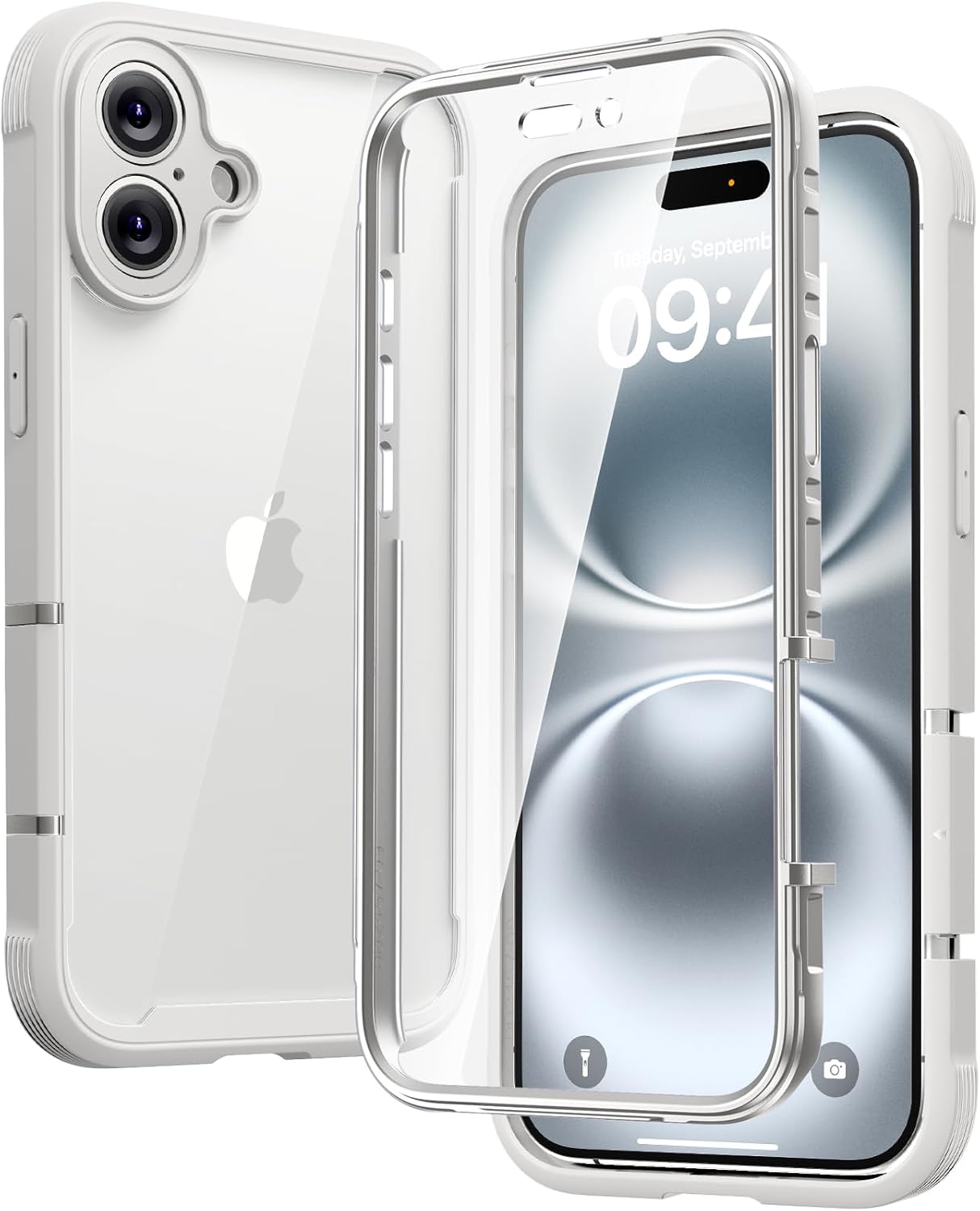Diaclara Designed for iPhone 15 Case, Full Body Rugged Case with Built-in Touch Sensitive Anti-Scratch Screen Protector, with Camera Lens Protector for iPhone 15 6.1" (Wave Blue)