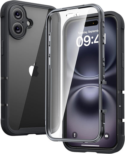 Diaclara Designed for iPhone 15 Case, Full Body Rugged Case with Built-in Touch Sensitive Anti-Scratch Screen Protector, with Camera Lens Protector for iPhone 15 6.1" (Wave Blue)