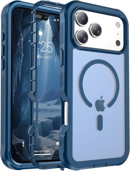 Magnetic for iPhone 14 Case, [Compatible with MagSafe][Military Grade Drop Protection][Heavy Duty Protection][Non-Slip][Shockproof] 2-Layer Durable Bumper Phone Case 6.1&