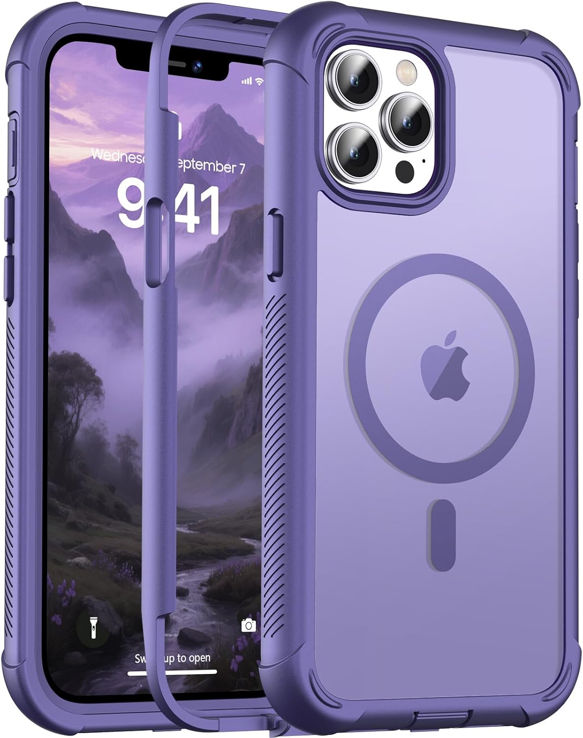 Magnetic for iPhone 14 Case, [Compatible with MagSafe][Military Grade Drop Protection][Heavy Duty Protection][Non-Slip][Shockproof] 2-Layer Durable Bumper Phone Case 6.1&