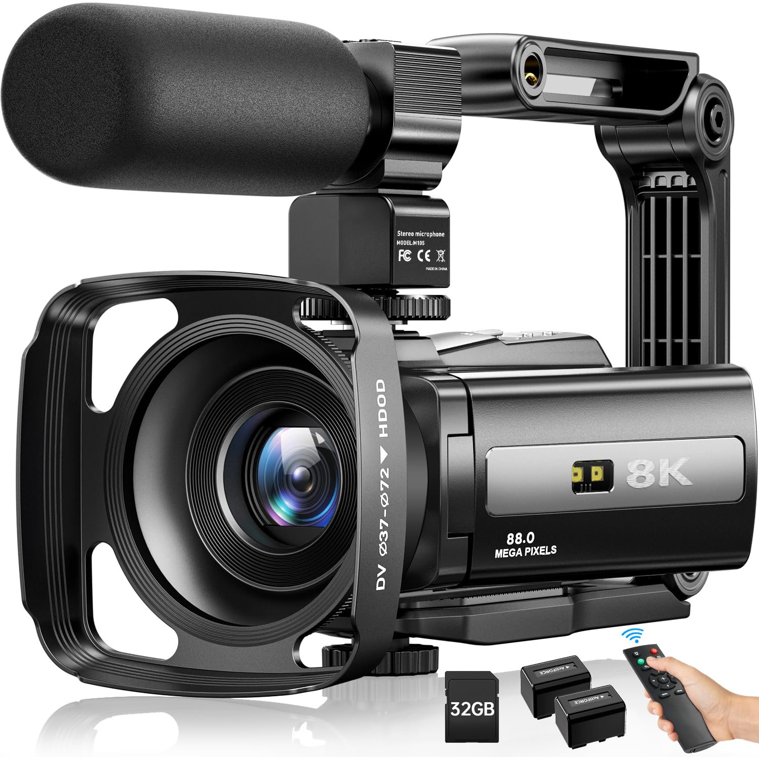 8K Video Camera Camcorder 88MP UHD WiFi Vlogging Cameras for YouTube 18X Digital Zoom IR Night Vision 3.0&