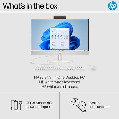 HP 24 inch All-in-One Desktop PC, FHD Display, AMD Ryzen 7 7730U, 16 GB RAM, 512 GB SSD, AMD Radeon Graphics, Windows 11 Home, 24-cr0032 (2024)
