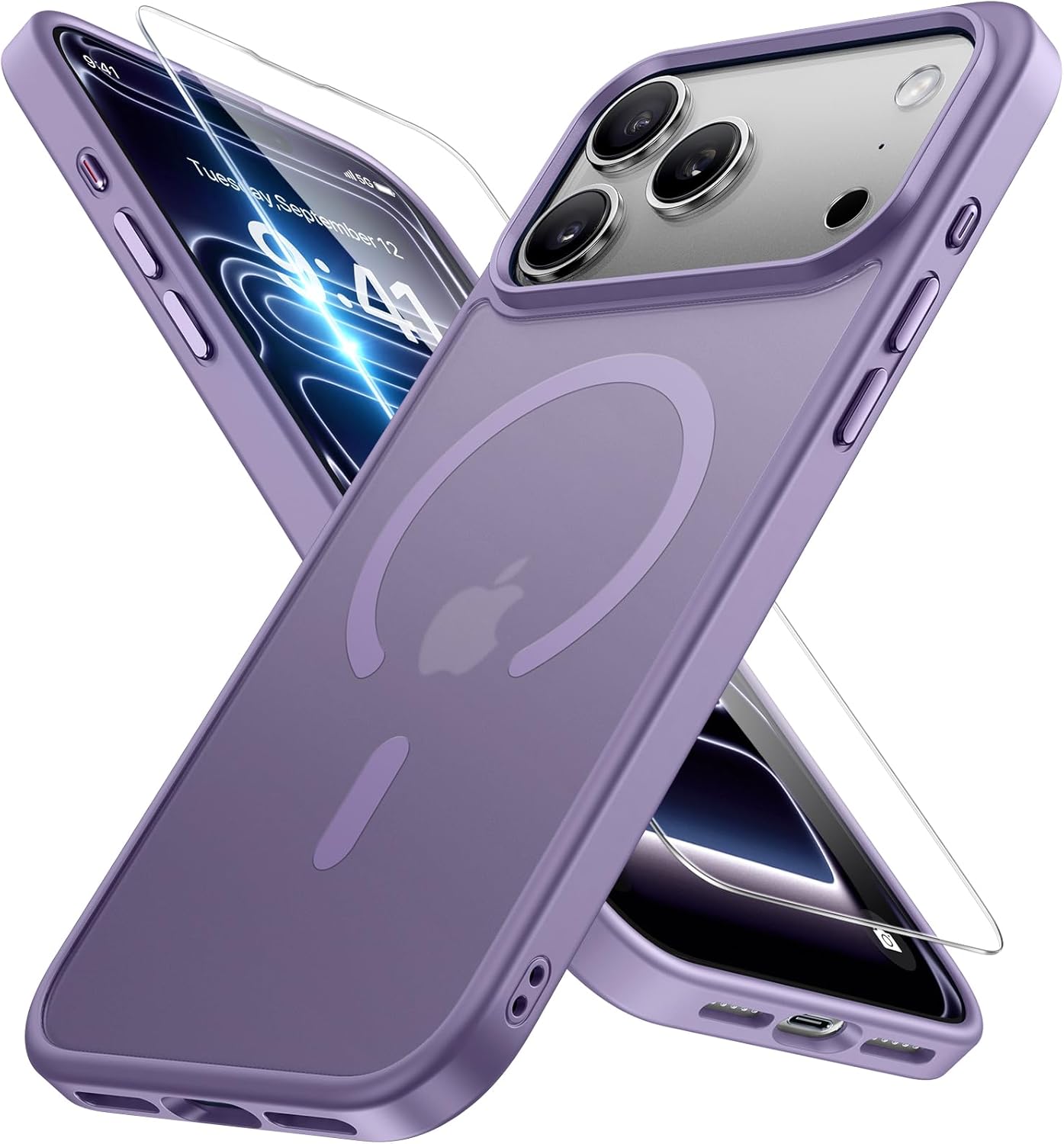 iPhone 16e 17e MagSafe case Miracase for Phone Case 6.1" in matte black, showcasing stylish protection.