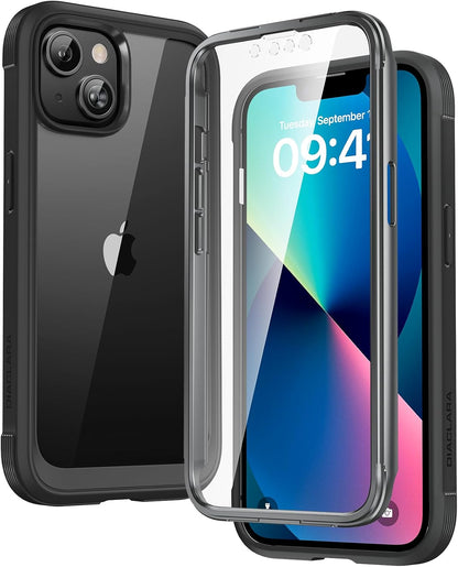 Diaclara Designed for iPhone 15 Case, Full Body Rugged Case with Built-in Touch Sensitive Anti-Scratch Screen Protector, with Camera Lens Protector for iPhone 15 6.1" (Wave Blue)