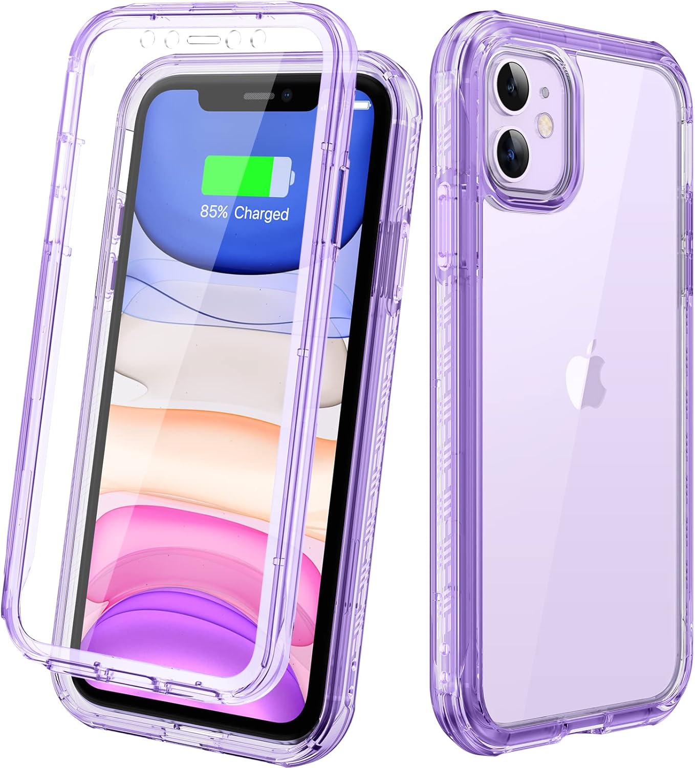 Diaclara Designed for iPhone 15 Case, Full Body Rugged Case with Built-in Touch Sensitive Anti-Scratch Screen Protector, with Camera Lens Protector for iPhone 15 6.1" (Wave Blue)