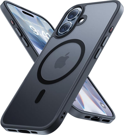 iPhone 16e 17e MagSafe case, Matte Black, designed for 6.1" iPhones, showcasing durability and sleek design.