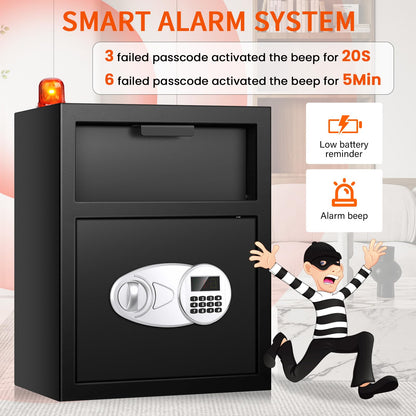 5.8 CU FT Extra Large Drop Safe for Business, Anti-Theft Money Drop Slot Safes with Digital Keypad and Spare Keys, Heavy Duty Depository Safe for Home Office Retail Store Business Mail Church