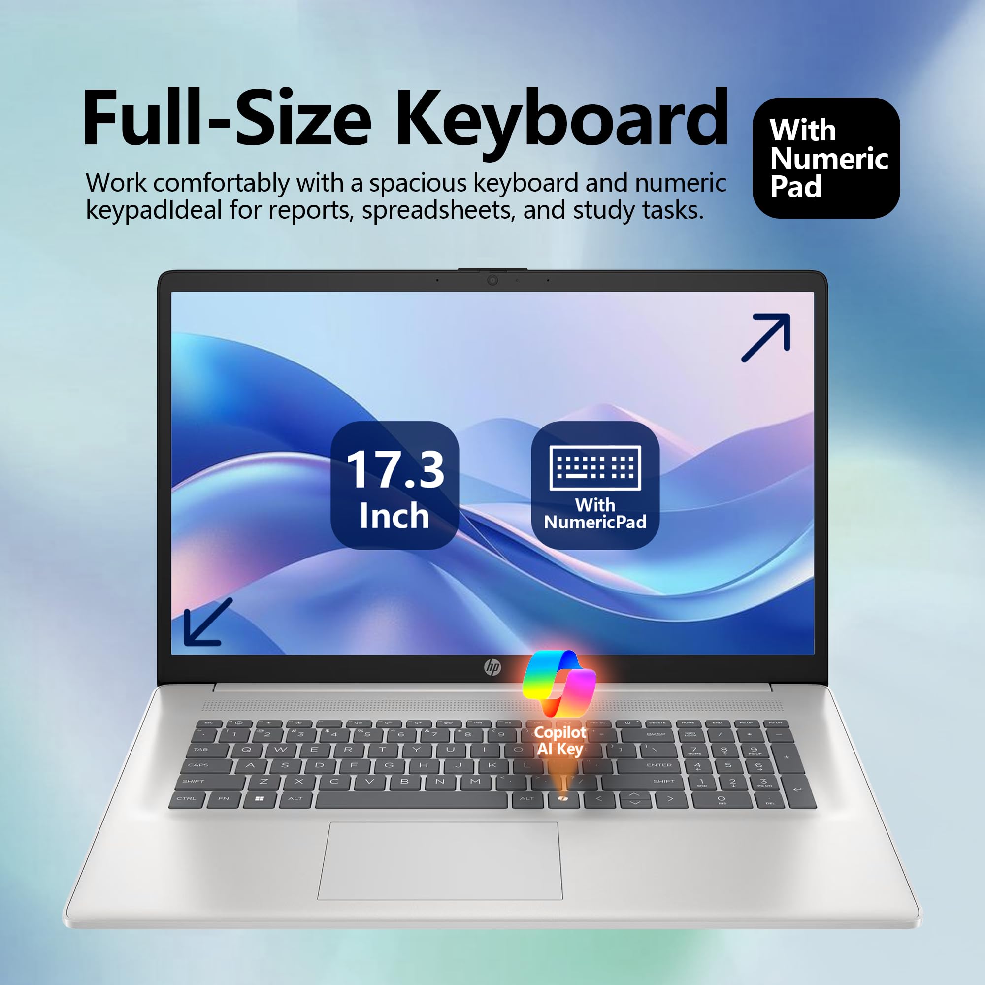 HP 2025 17 Laptop, 17.3" FHD Display, AMD Ryzen 5 Processor (Beats i7-1165G7), 16GB RAM, 512GB SSD, HDMI, Webcam, Wi-Fi 6, Windows 11 Pro, Silver with Docking Station