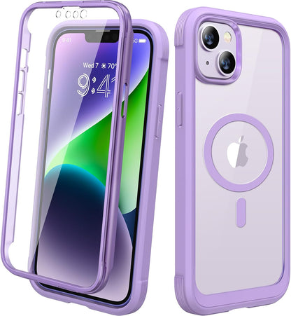 Diaclara Designed for iPhone 15 Case, Full Body Rugged Case with Built-in Touch Sensitive Anti-Scratch Screen Protector, with Camera Lens Protector for iPhone 15 6.1" (Wave Blue)