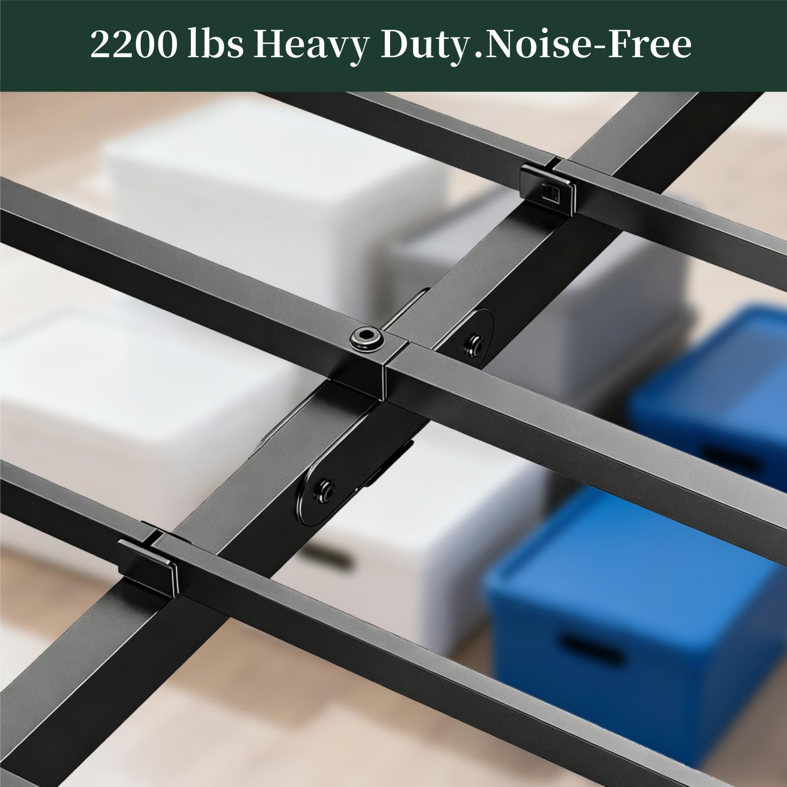 Queen Size Bed Frame, 14 Inch Metal Platform Bed Frames with Heavy Duty Steel Slat Support, No Box Spring Needed, Easy Assembly, Under Bed Storage