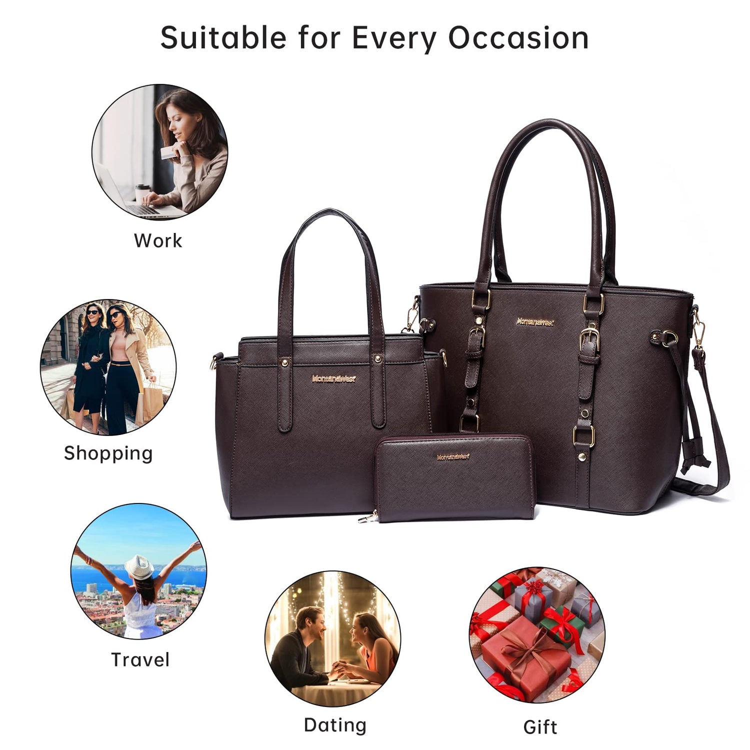 Montana West 3PCS Purses for Women Tote Bag and Wallet Set Shoulder Satchel Handbags