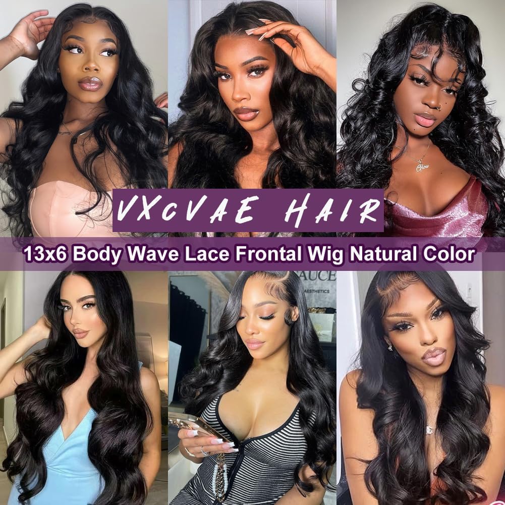 30 Inch 13x6 Lace Front Wigs Human Hair 220 Density Body Wave HD Lace Front Wigs Human Hair Pre Plucked Natural Black Glueless Frontal Wigs for Women