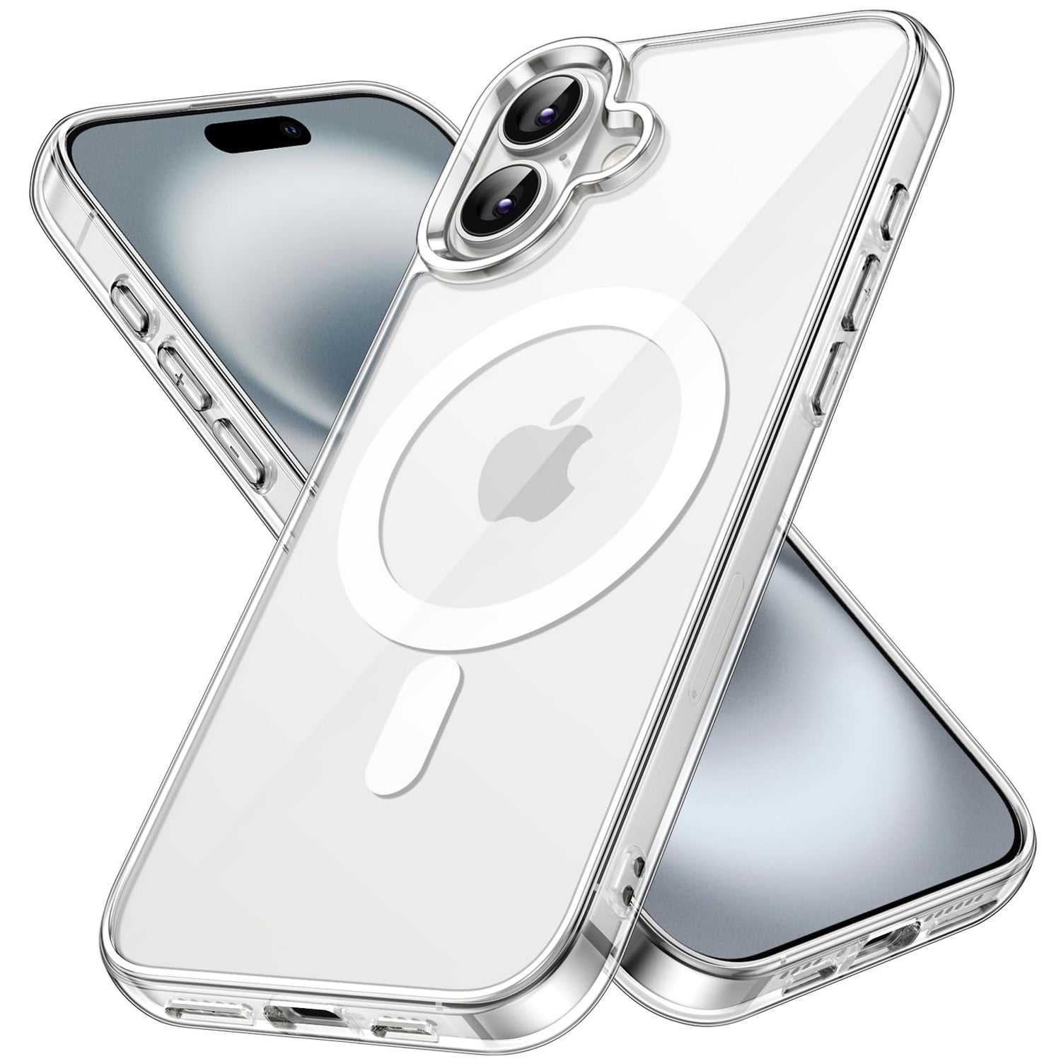 premium aplus module features iPhone with clear case showcasing MagSafe compatibility and sleek design.