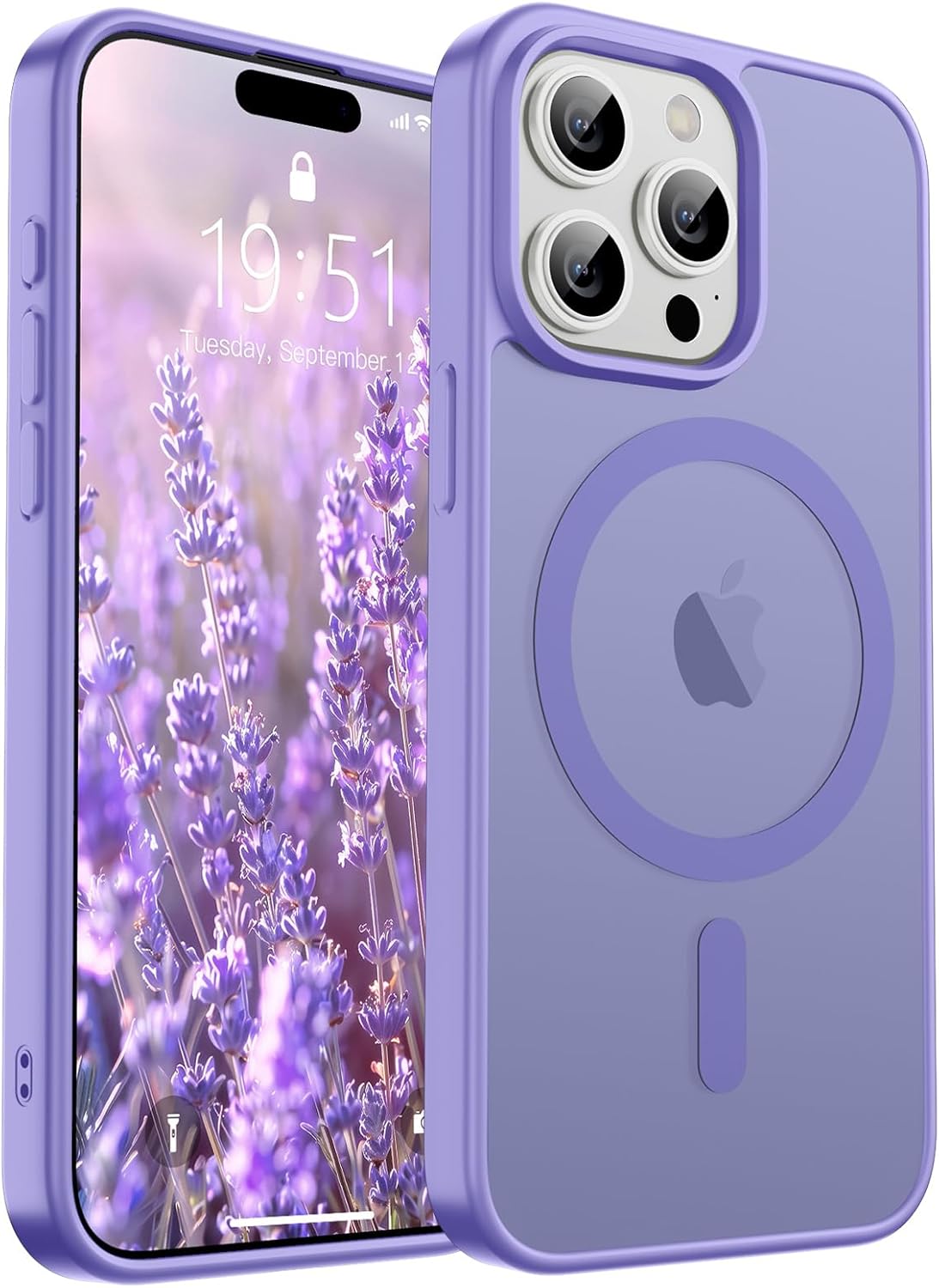 SUPFINE Magnetic for iPhone 14 Case &amp; iPhone 13 Case (Compatible with MagSafe)(Military Grade Drop Protection) Translucent Matte Shockproof Phone Cover,Black