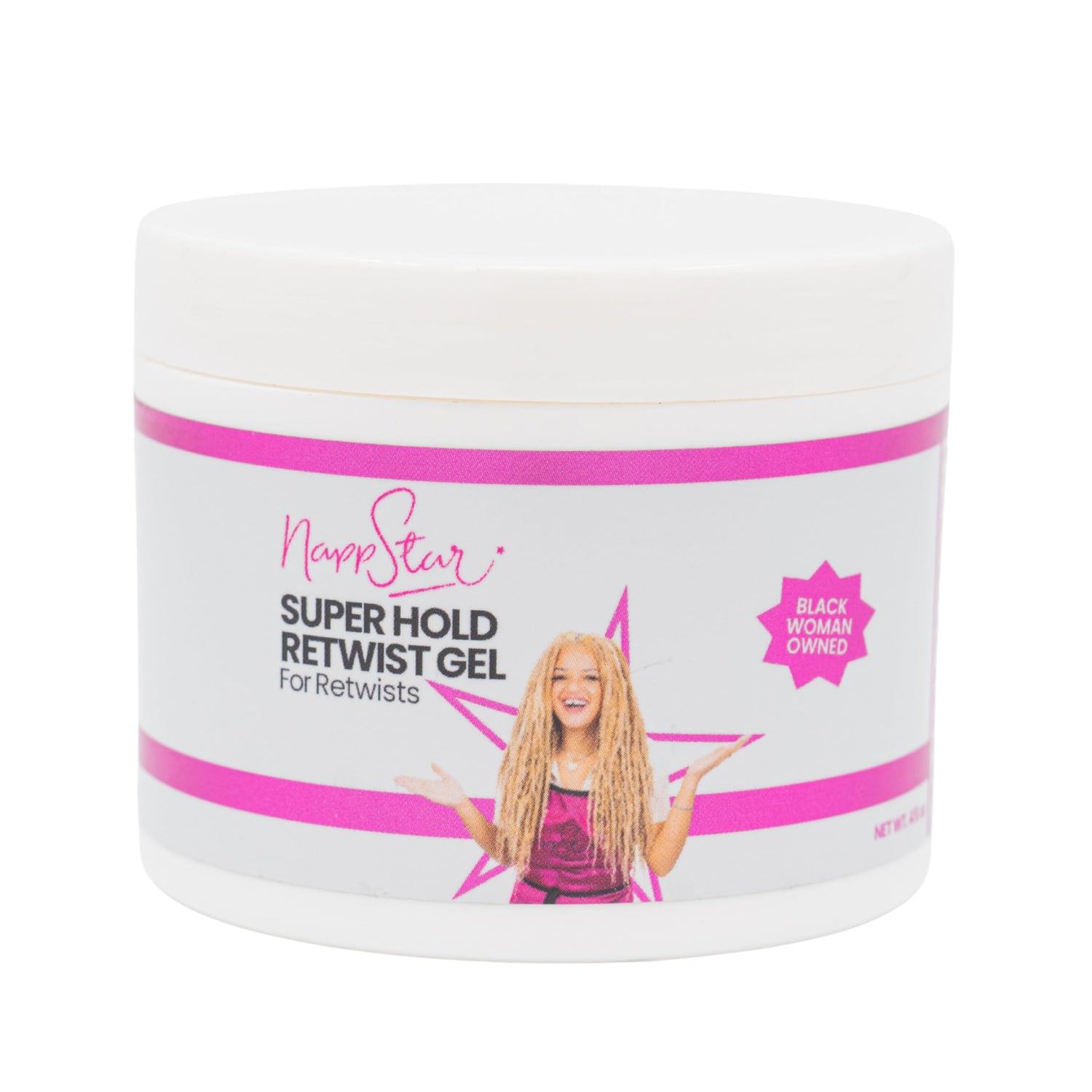 NappStar Super Hold Retwist Gel, Strong Hold for Locs and Edges, Non-Flaking, 4 Fl Oz