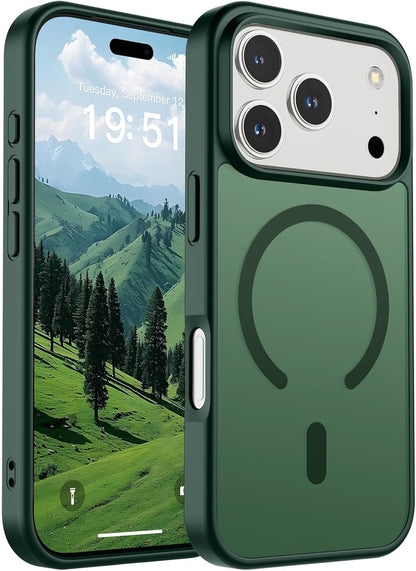 SUPFINE Magnetic for iPhone 14 Case &amp; iPhone 13 Case (Compatible with MagSafe)(Military Grade Drop Protection) Translucent Matte Shockproof Phone Cover,Black