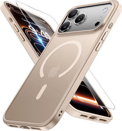 iPhone 16e 17e MagSafe case Miracase in matte black for 6.1" models, showcasing sleek design and advanced protection.