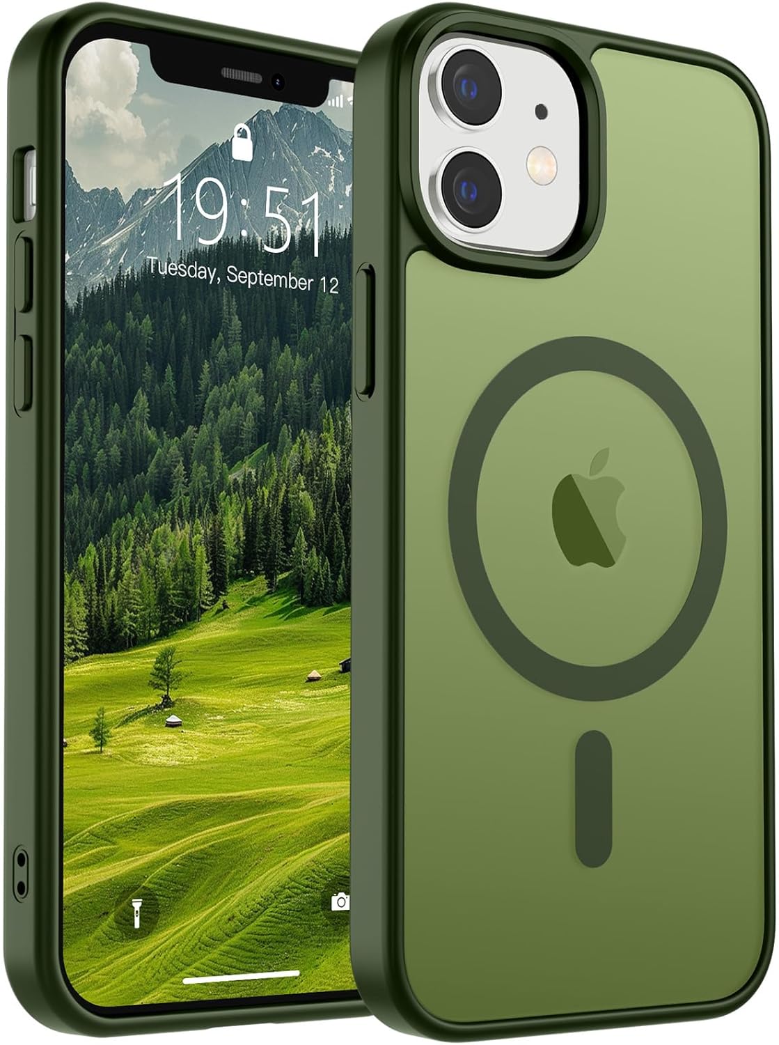 SUPFINE Magnetic for iPhone 14 Case &amp; iPhone 13 Case (Compatible with MagSafe)(Military Grade Drop Protection) Translucent Matte Shockproof Phone Cover,Black