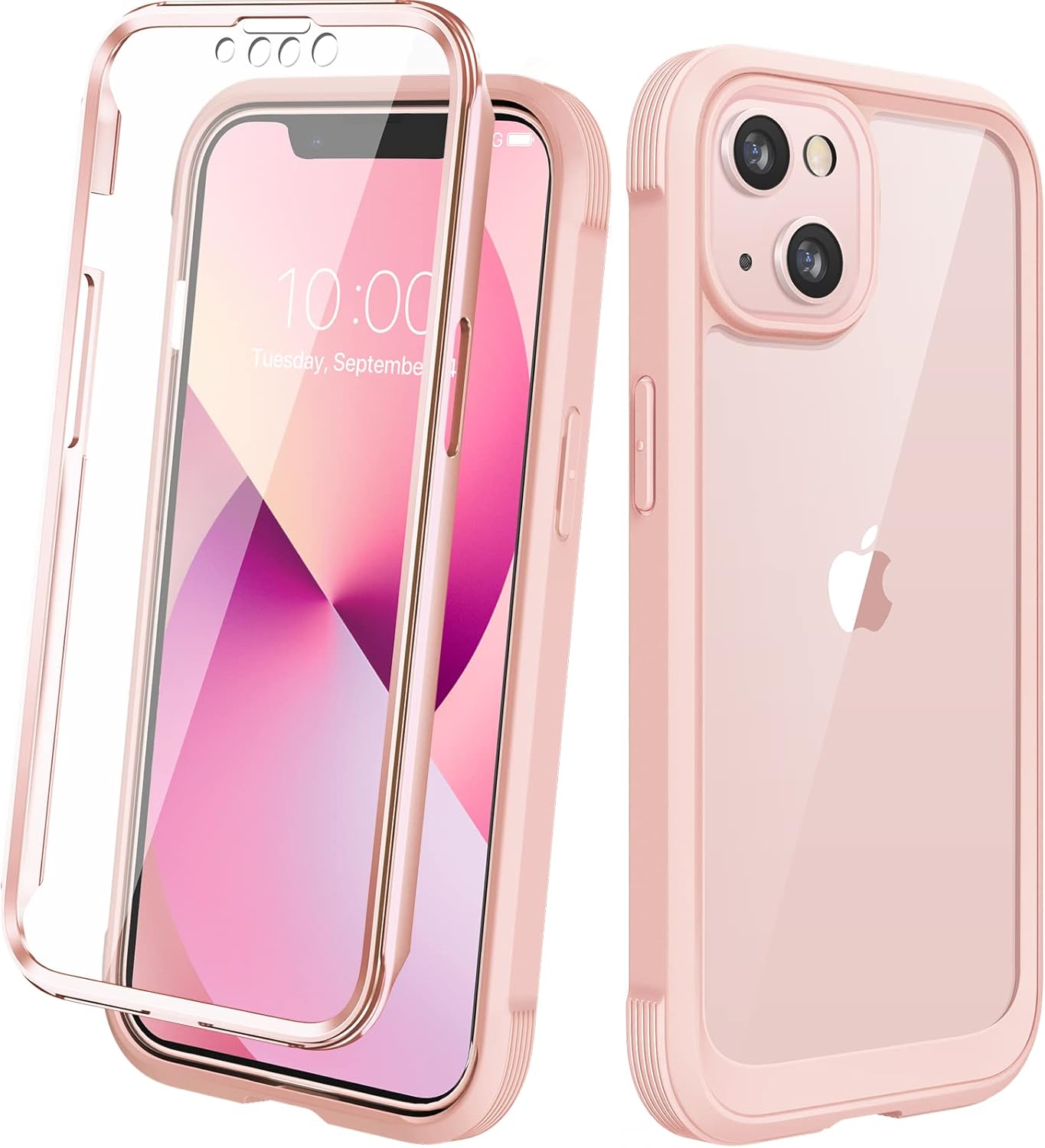 Diaclara Designed for iPhone 15 Case, Full Body Rugged Case with Built-in Touch Sensitive Anti-Scratch Screen Protector, with Camera Lens Protector for iPhone 15 6.1" (Wave Blue)