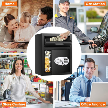 5.8 CU FT Extra Large Drop Safe for Business, Anti-Theft Money Drop Slot Safes with Digital Keypad and Spare Keys, Heavy Duty Depository Safe for Home Office Retail Store Business Mail Church