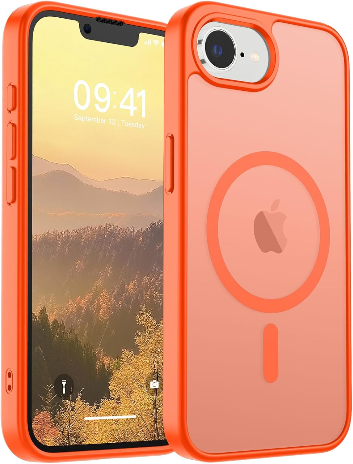 SUPFINE Magnetic for iPhone 14 Case &amp; iPhone 13 Case (Compatible with MagSafe)(Military Grade Drop Protection) Translucent Matte Shockproof Phone Cover,Black