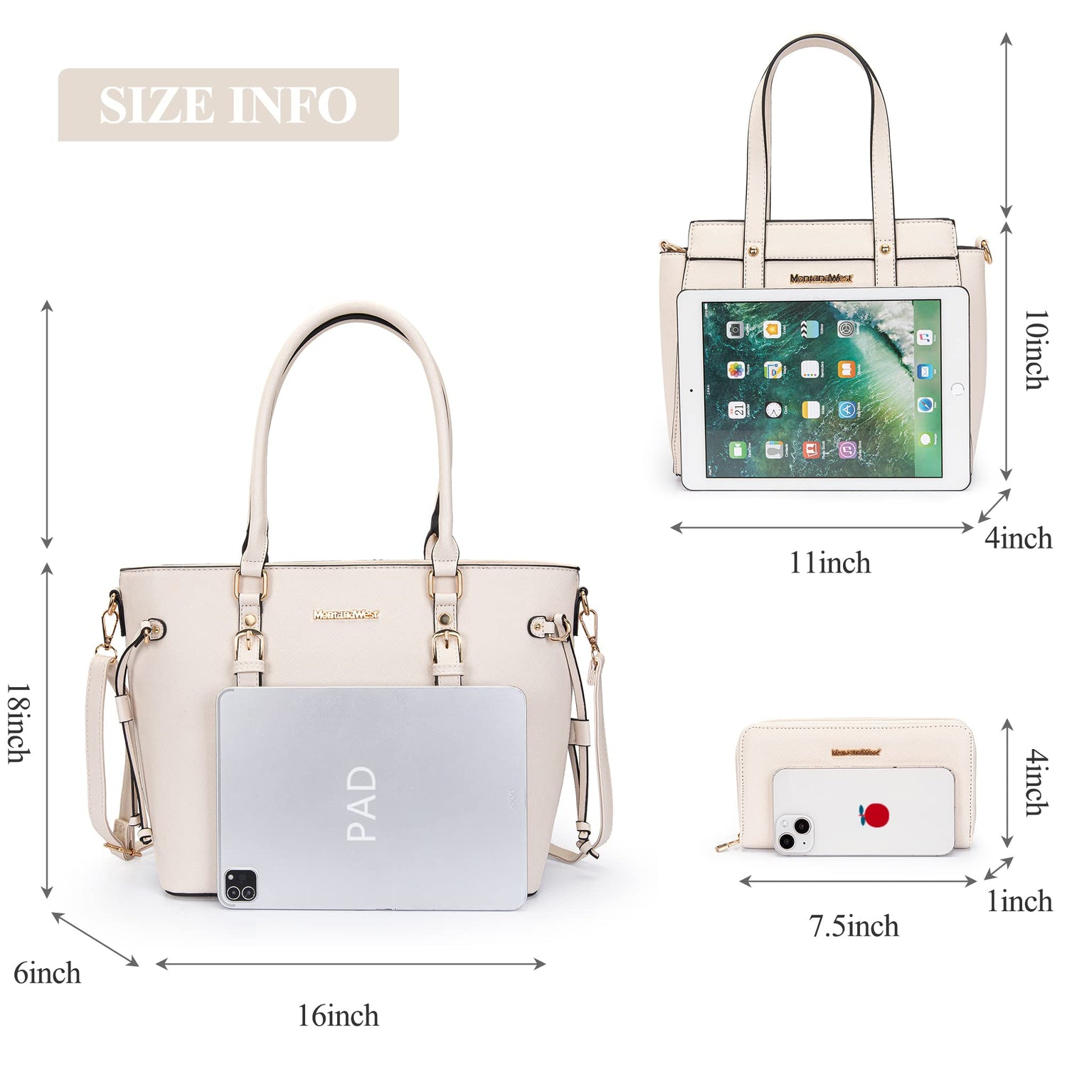 Montana West 3PCS Purses for Women Tote Bag and Wallet Set Shoulder Satchel Handbags