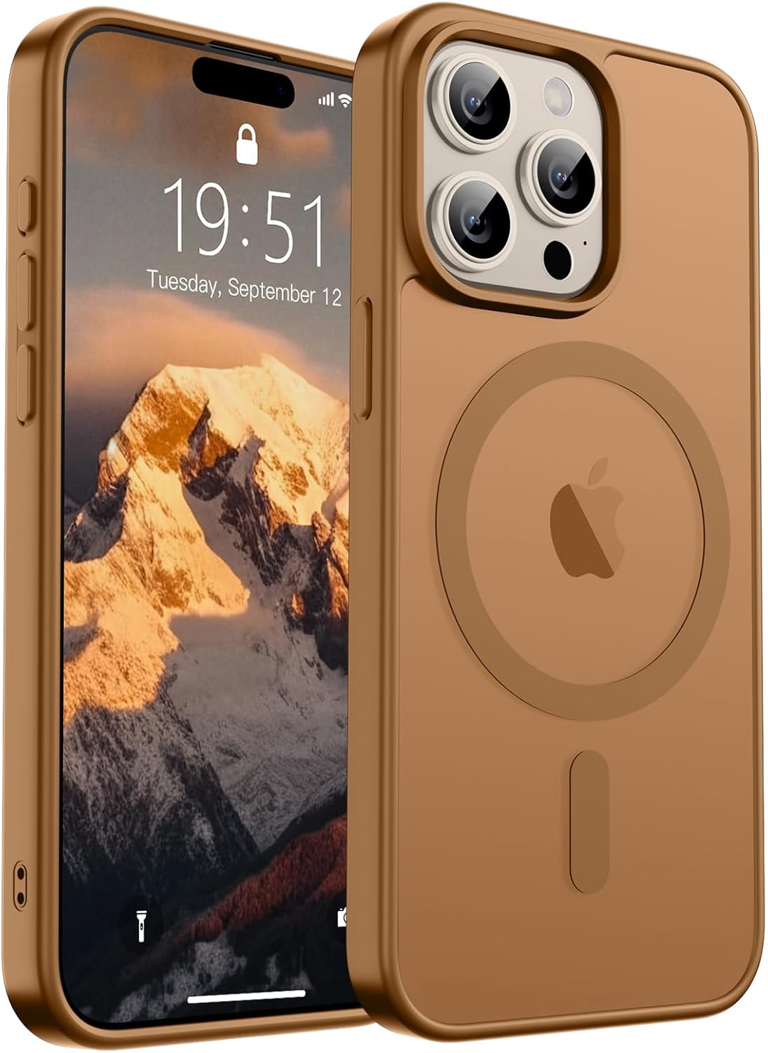 SUPFINE Magnetic for iPhone 14 Case &amp; iPhone 13 Case (Compatible with MagSafe)(Military Grade Drop Protection) Translucent Matte Shockproof Phone Cover,Black