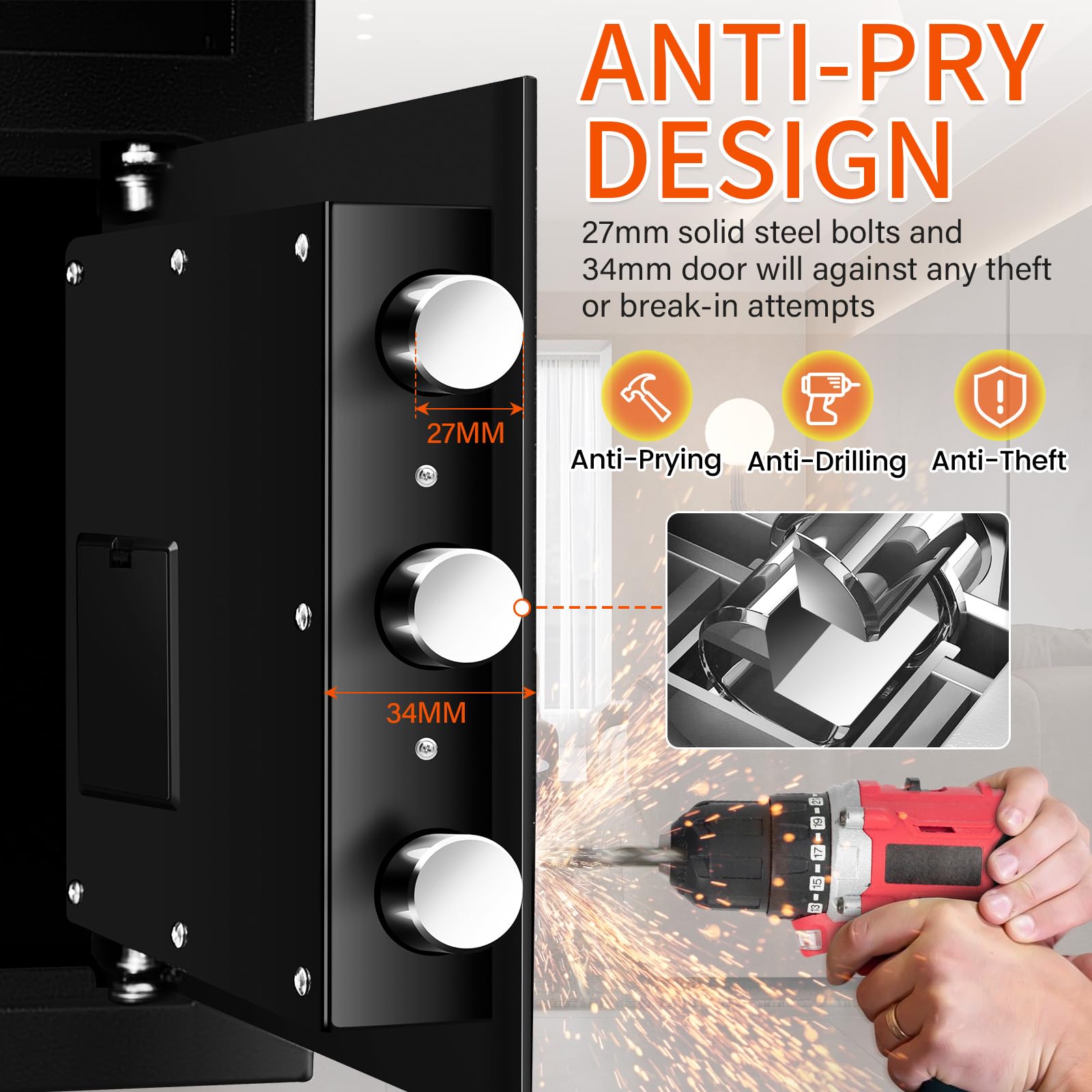 5.8 CU FT Extra Large Drop Safe for Business, Anti-Theft Money Drop Slot Safes with Digital Keypad and Spare Keys, Heavy Duty Depository Safe for Home Office Retail Store Business Mail Church